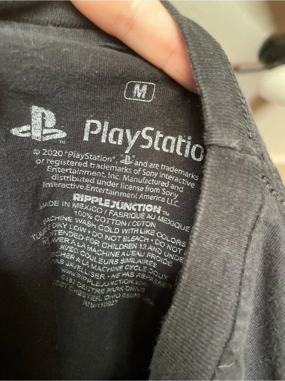 Sony PlayStation Black T-Shirt, Size M